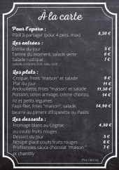 Menu Les Petits Plats d'Amélie - Carte sur place