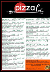 Menu Pizza Lulu - Les pizzas