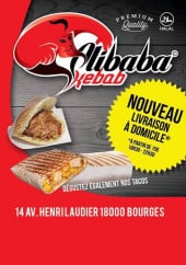 Menu Alibaba Kebab - plats à la carte 