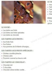 Menu Boulangerie des Marronniers - Les tartes,pizzas ...