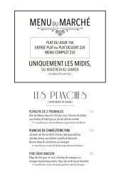 Menu Papilles & Bouchons - Les planches