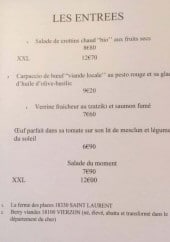 Menu La grotte - Les entrées