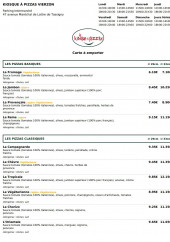 Menu Le Kiosque à Pizzas - Les pizzas