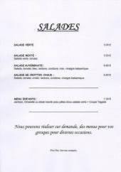 Menu Hotel Restaurant de la Poste - Les salades