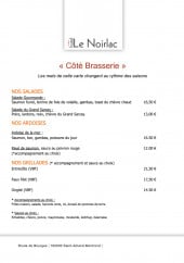 Menu Le noirlac - Les salades, ardoises et grillades