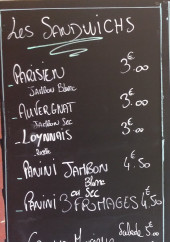 Menu La Terrasse - Les sandwichs