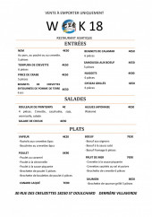 Menu Wok 18 - Les entrées, salades, ...