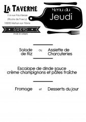 Menu La Taverne - Menu du jour 