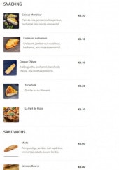 Menu L’Instant Lunch Café - Snacking et sandwiches