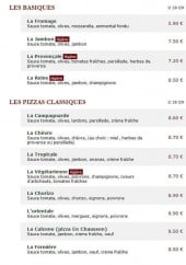 Menu Le Kiosque à Pizzas - Les pizzas basiques et classiques