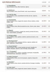 Menu Le Kiosque à Pizzas - Les pizzas spéciales