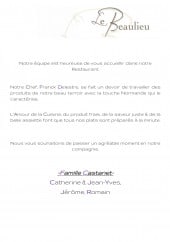 Menu Le Beaulieu - carte et menu Le Beaulieu Beaulieu sur Dordogne