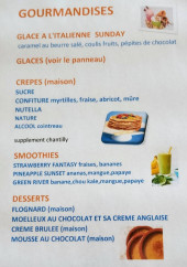 Menu Chez Sandra - Les gourmandises