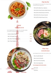 Menu Le Petit Viet Nam - Les plats