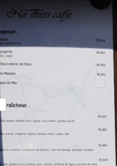 Menu No Stress caffé - Les fraicheurs