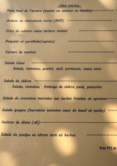 Menu L'acciaro plage - Côté entrées