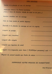 Menu L'acciaro plage - Côté spécialités