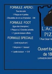 Menu L'accanitu Pizzeria - Les formules