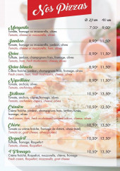 Menu Pizza de la Gare - Les pizzas