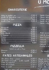 Menu U Monte Padru - Un extrait de la carte