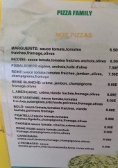 Menu Pizza Family - Les pizzas