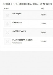 Menu Arp Café - Les formules midi