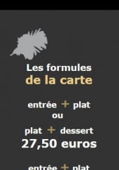 Menu Carte Blanche - Les formules de la carte