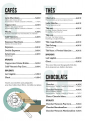 Menu Espresso-t - Les cafés et thés