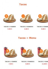 Menu French Tacos - Les tacos