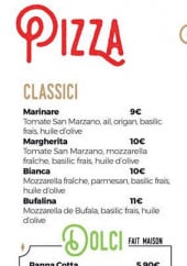 Menu Ifratelli - les pizzas classiques et dolici