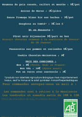 Menu La Menuiserie - Les menus suite