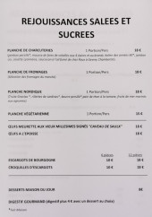 Menu Le Caveau de Saulx - Les planches et desserts