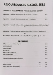 Menu Le Caveau de Saulx - Formules dégustations et apéritifs