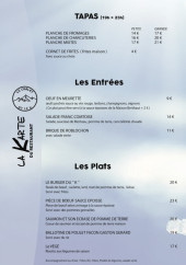 Menu Le K - Les tapas, entrées et plats