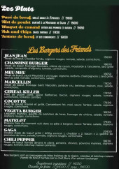 Menu Les Friands disent - Les plats et burgers
