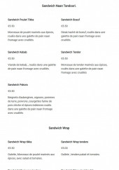Menu My Spicy Hut - Les sandwichs et menu étudiant