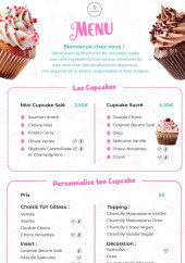 Menu Ownly Cake - Les cupcakes