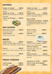 Menu Pause Théâtre - Entrées, soupes, mezzes,...