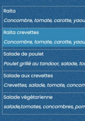 Menu Sartaj - Les salades