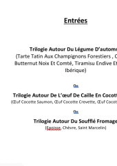 Menu Trilogie Et Saveurs - Les entrées