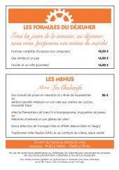 Menu Les Temps Modernes - Formules