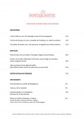 Menu La Fontaignotte - Les entrées, plats et desserts