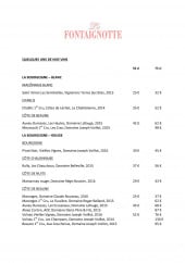 Menu La Fontaignotte - Quelques vins