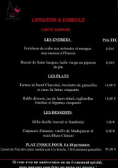 Menu O Be Wine - Entrées, plats et desserts