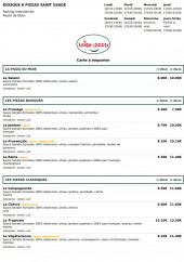 Menu Le Kiosque à Pizzas - Les pizzas