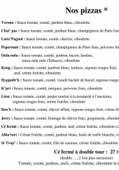 Menu KeepKong - Les pizzas