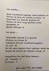 Menu La Superb - Entrées, plats et desserts