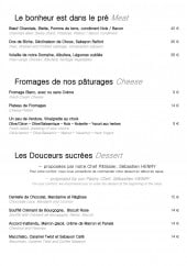 Menu Le Clos du Cèdre - Meat, cheese et dessert