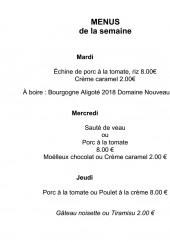 Menu Le menu - Exemple de menu de la semaine
