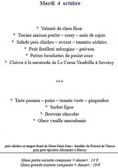 Menu Bistrot Anatole & Arthemiss - Un exemple de menu du jour